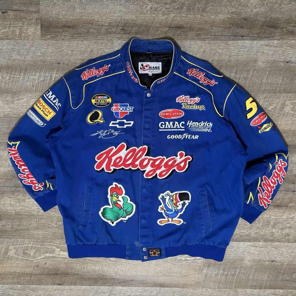 Vintage Kelloggs Tony Tiger NASCAR Jacket Men’s XXL Jeff Hamilton FLAW* Stitched